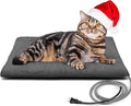 Kiroto Outdoor Pet Heating Pad for Cat Dog, Heated Mat with Waterproof Cover and Automatic Temperature Control, Suitable for Cat Houses, Dog Houses, Small Beds, Porches, 20'' x 16'',Gray