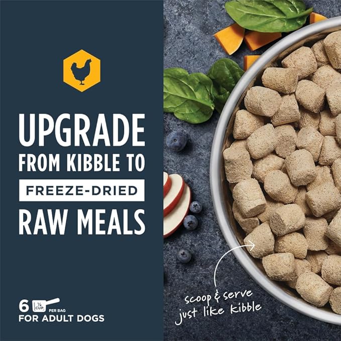 Instinct Freeze Dried Raw Meals, Natural Dry Dog Food, Grain Free - Cage Free Chicken, 3 oz. Bag