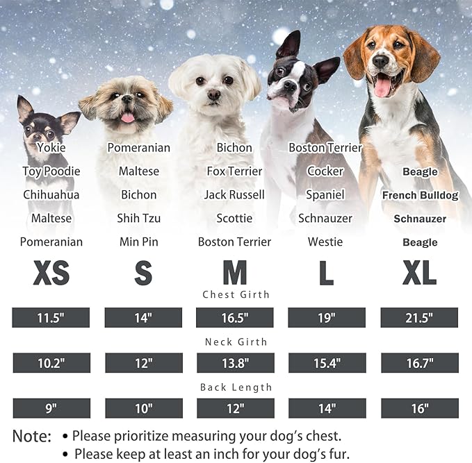 SCENEREAL Winter Dog Vest Coat with Built-in Harness, Warm Puppy Jacket for Small & Medium Dogs, Cold Weather Coat with Zipper, Fleece Puffer Vest, Windproof Snow Clothes