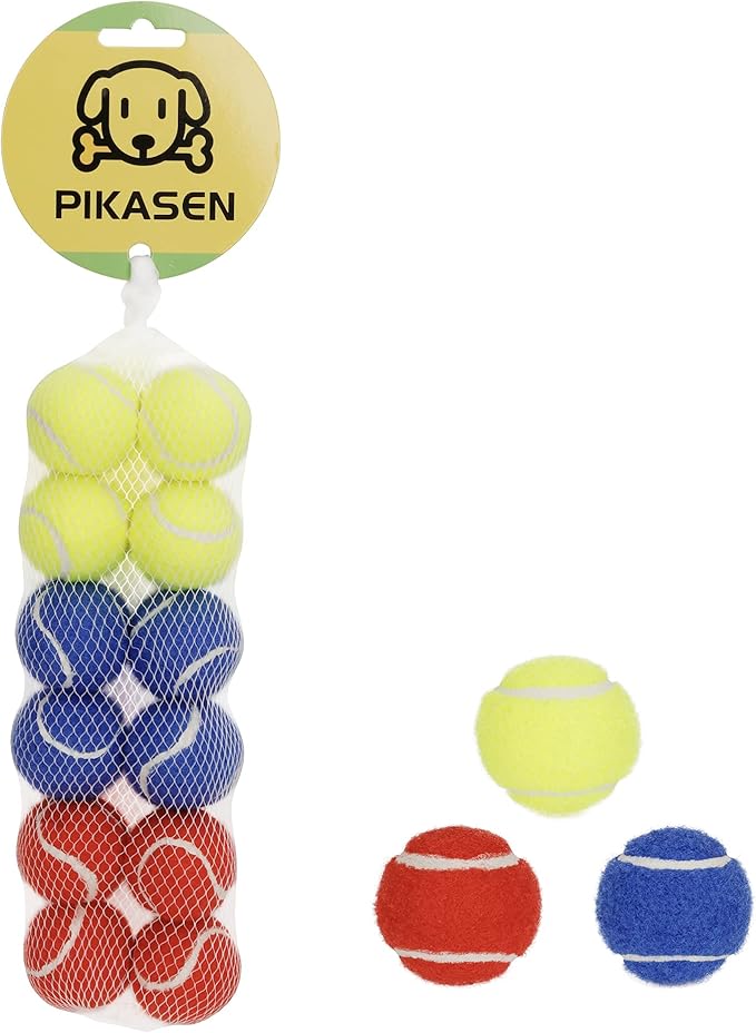 1.5" Small Tennis Balls for Dogs - Cat Toy 3 Colours and Pack of 12 Mini Tennis Balls for Small Dogs