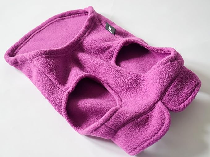 JACKO & CO - Fleece Vest Dog Sweater with Leash Ring - Soft, Warm & Lightweight Pullover Coat for Small & Medium Dogs, Puppies & Cats - Cozy Fall/Winter/Spring Pet Jacket (Purple, Large 10-16lbs)
