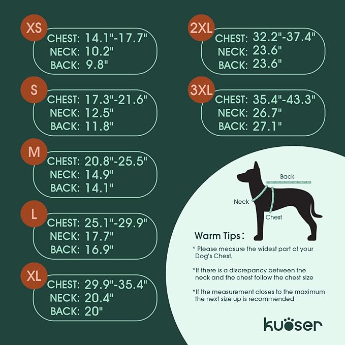 Kuoser Dog Puffer Jacket Warm Dog Coat for Extra Small Dogs, Windproof Reflective Pet Padded Vest Cold Weather Clothes Puppy Snowsuit with Hook & Loop Coats, Easy On/Off, Red XS