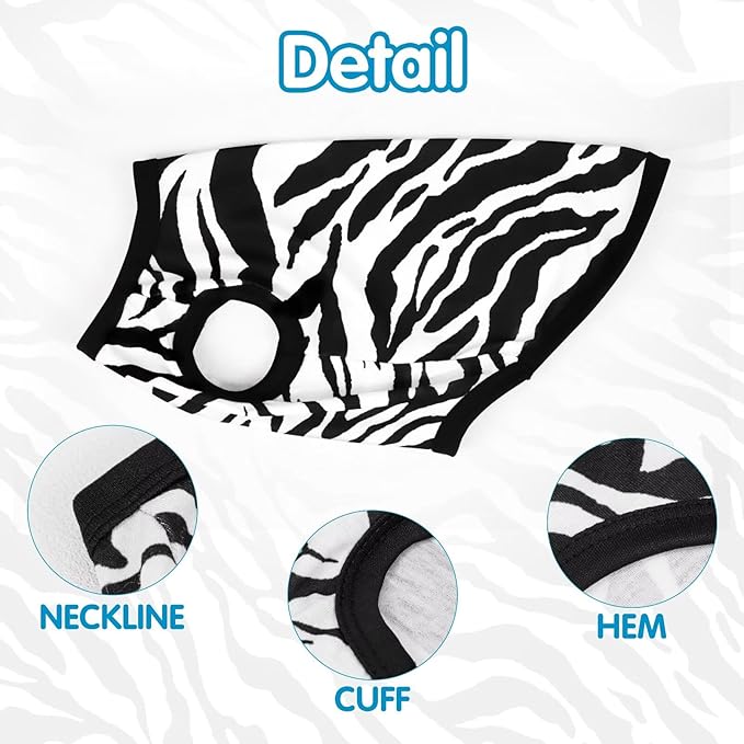 Adorable Zebra Print Dog Shirts – Lightweight, Cozy Outfit for Small to Medium Dogs, Soft & Snuggly Pet Wear for Everyday Comfort and Cuteness.Black M
