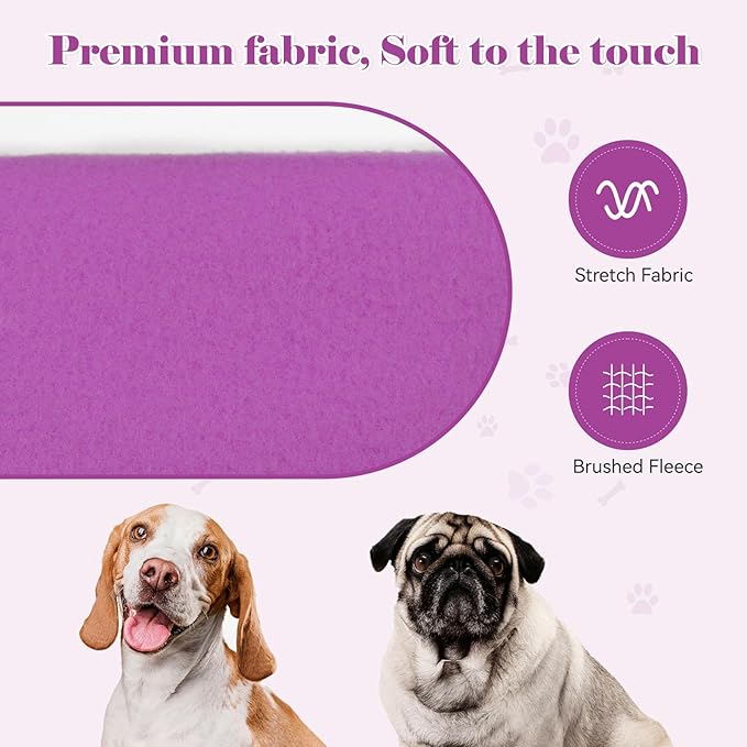 Dog Sweaters for Medium Dogs Dog Hoodie Dog Sweater Solid Soft Brushed Fleece Dog Clothes Dog Hoodie Sweatshirt with Pocket(Purple-M)