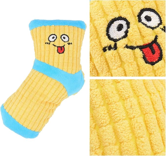 Squeaky Dog Toy, Plush, Blue - Funny Dog Chew Toys for Small Medium Dogs, Good for Dental Health