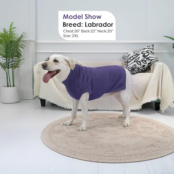 Dog Sweaters for Small Dogs Male Female Pet Knitwear Classic Puppy Warm Pullover Turtleneck Cold Weather Clothes for Chihuahua(GrayishBlue, XS)