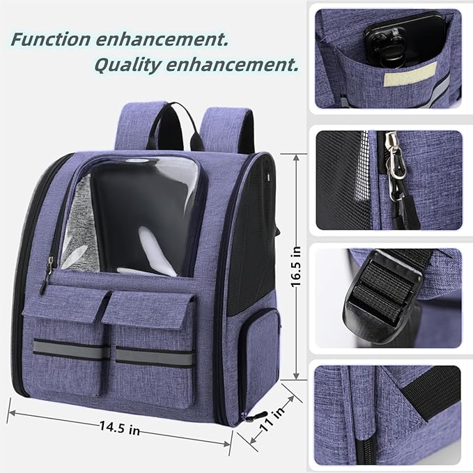 Cat Backpack Carrier Small Dogs Backpack Carrier,Large Space Breathable Cat Bubble Backpack,Shaded Puppy Backpack Carrier,Ventilated for Travel, Hiking,Cycling,Shopping,and Vet