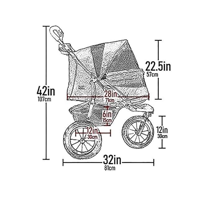 Pet Gear No-Zip NV Pet Stroller for Cats/Dogs, Zipperless Entry, Easy One-Hand Fold, Gel-Filled Tires, Plush Pad + Weather Cover Included, 3 colors