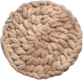Cat Knitted Bed Mat, Extra-Soft Washable Warm Round Pads Cushions for Indoor Kittens, Cat Trees Towers, Perfect for Kneading and Sleeping (Oatmeal,Small)