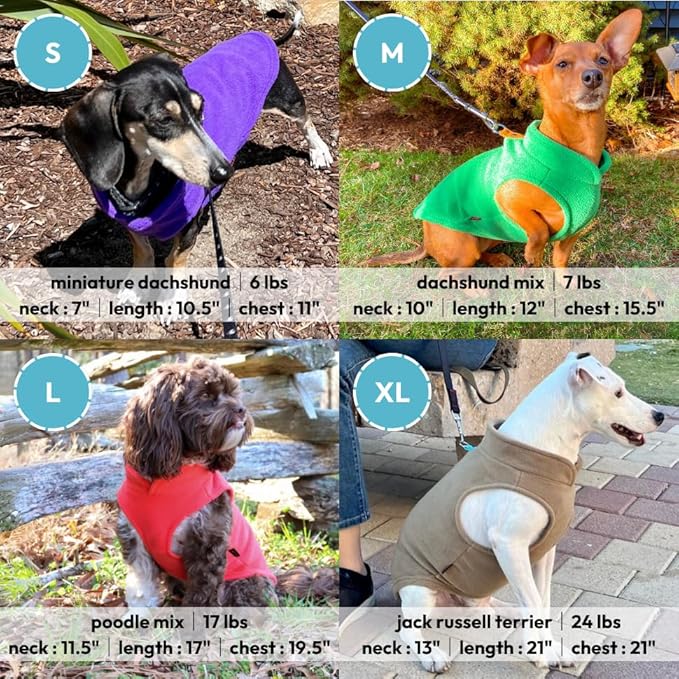 Gooby Fleece Vest Dog Sweater - Navy, Large - Warm Pullover Fleece Dog Jacket with O-Ring Leash for Small to Medium Dogs