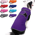 MIGOHI Reflective Dog Coat, Waterproof Winter Jacket, Fleece Lined, Small, Purple