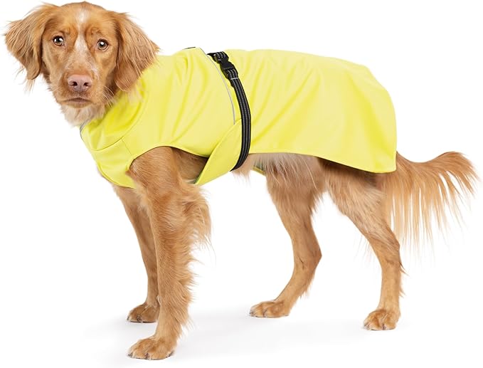 Goldpaw Rainpaw Waterproof Dog Raincoat - Durable Dog Rain Jacket for All Seasons - Easy to Wear, Adjustable, Premium Pet Outerwear - Made in The USA - Machine Washable - Yellow - Size 20