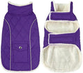 Malier Dog Winter Coat, Windproof Dog Cold Weather Coats with Real Pocket, Winter Extra Warm Pet Coat Fleece Jacket Reflective Clothes for Small Medium Large Dogs and Puppy (Purple, XXX-Large)