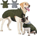 HEYWEAN Dog Winter Coat - Waterproof Windproof Reflective Vest for Medium & Large Breeds Adjustable Warm FleeceLined Jacket with Magic Tape & D-Ring for Leash Cold Weather Apparel (Green, Large)