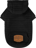 2 Pack Dog Hoodie Sweaters for Small Medium Dogs Warm Dog Clothes for Large Dogs Soft Waffle-Like Laminated Sweatshirt Bulldog (Black, M (Back: 15.5",Chest: 21.6", Neck: 13"))
