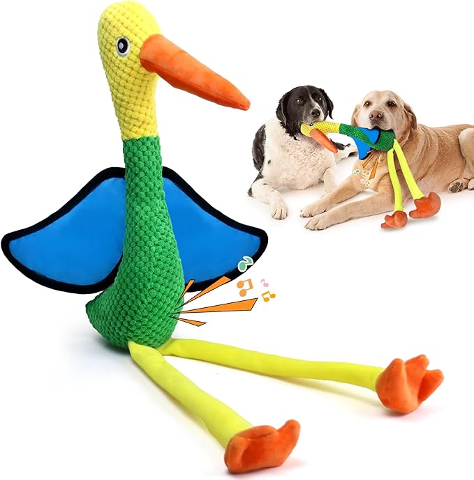 Large Squeaky Dog Toys - Plush Crinkle Dog Toy for Small, Medium, and Large Breeds - Fun for Indoor Puppies and Senior Pups Playing