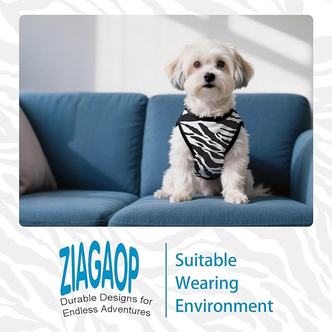Adorable Zebra Print Dog Shirts – Lightweight, Cozy Outfit for Small to Medium Dogs, Soft & Snuggly Pet Wear for Everyday Comfort and Cuteness.Black 4XL