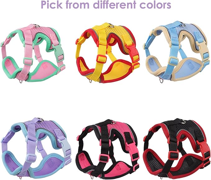 Cat Harness and Leash Set for Walking – Escape-Proof Reflective Vest for Cats and Small Dogs, Adjustable Soft Air Mesh with Pressure-Reducing Design, 4.92ft (Black & Rose, S)