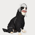 Dog Raincoat for Medium Large Dogs,rain Jacket Coat, Full Leg Coverage Waterproof Rain Suit with Detachable Hood & Tail, Reflective Strips, Snag-Free Top Zipper (Black for Girl, XX-Small)