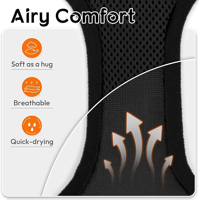 Dooradar Cat Harness and Leash Set, Escape Proof Safe Adjustable Kitten Vest Harnesses for Walking, Easy Control Soft Breathable Mesh Jacket with Reflective Strips for Cats, Black, S
