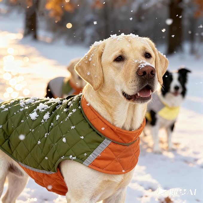 Reversible Waterproof Dog Coat - Adjustable Winter Jacket for Small to Large Breeds, Warm Cold Weather Apparel for Medium Dogs (Red & Black, Large (Pack of 1))