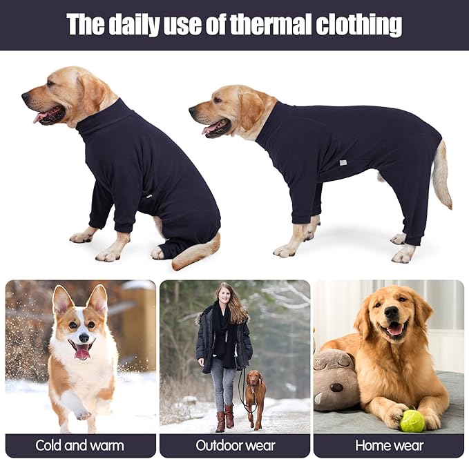 Fleece Dog Sweater for Small Medium Large Dog for Daily Run Walk Sleep Pet Winter Jacket & Windproof Clothes Coat Large Navy Blue