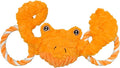 Jolly Pets Jolly Tug-a-Mal Crab Tug/Squeak Toy, Medium, Crab (JTA63)