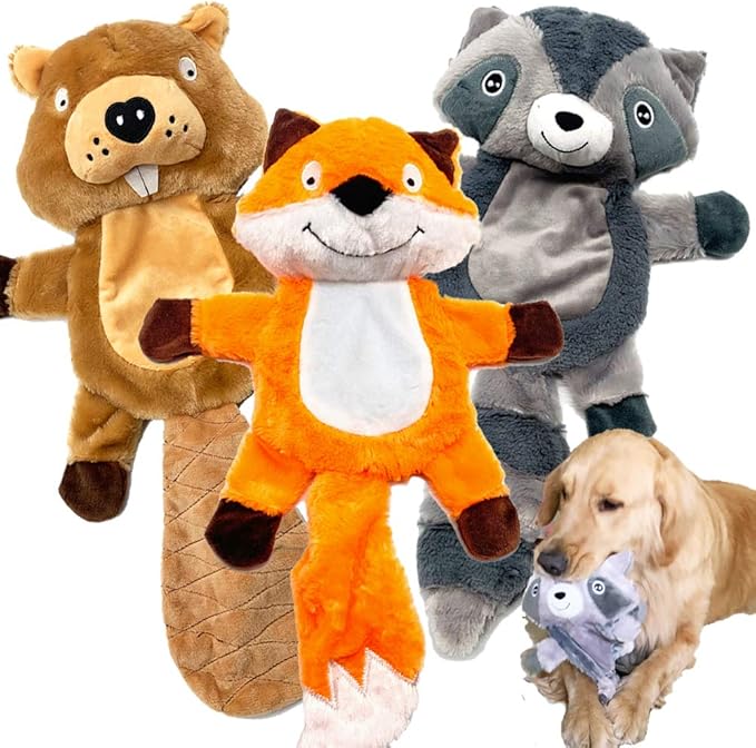 Jalousie Multipack Dog Squeaky Toys Strong Almost Indestructible, with Added Liner for Longer Play Dog Chew Toys (3 Pack - XLarge)