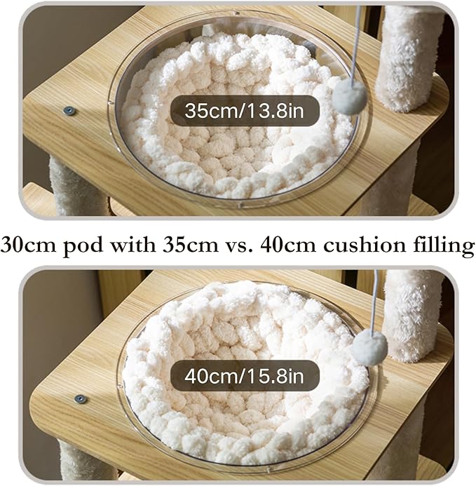 Cat Knitted Bed Mat, Extra-Soft Washable Warm Round Pads Cushions for Indoor Kittens, Cat Trees Towers, Perfect for Kneading and Sleeping (Caramel,Large)