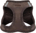 Best Pet Supplies - All Weather Mesh/Plush, Reflective, No Pull Harness for Small, Medium Dogs, Cats - Secure with Hook & Loop Fastener, Buckle, Double D-Rings - Chocolate Suede, L