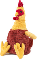 Best Pet Supplies Interactive Squeaky Dog Chew Toy, Ideal Dog Toys for Chewers, Small, Medium & Large Dogs, and Fetch Lovers - Crinkle Chicken (Wine Red), Large