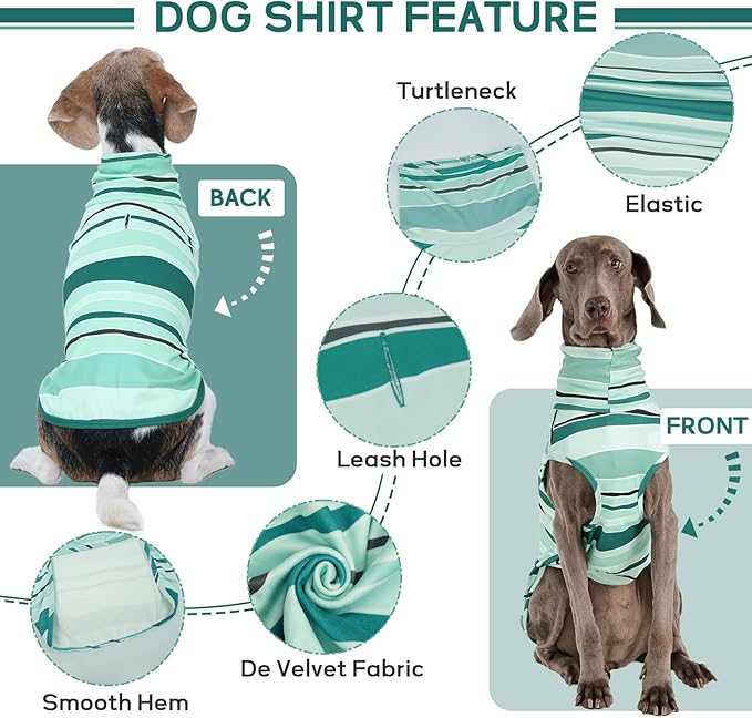 ROZKITCH Dog Sweaters for Large Dogs Winter Pullover with Leash Hole, Warm Sweatshirt with High Neck for French Bulldog Pets, Lightweight & Comfortable Medium & Large BlueStripe XL