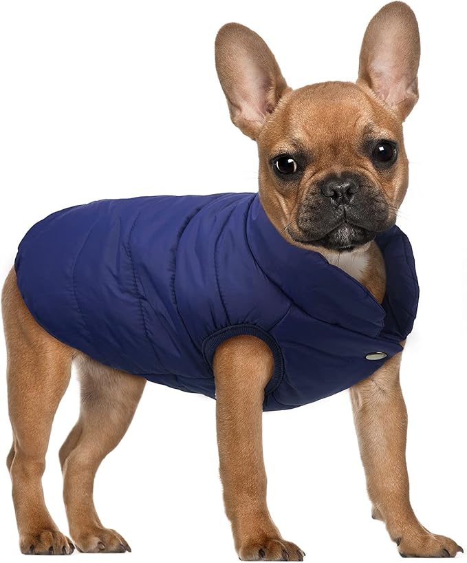 Syhood 2 Pieces Dog Jacket 2 Layers Fleece Lined Dog Jacket Warm Soft Windproof Small Pet Coat for Winter Cold Weather (3X-L,Navy,Red)