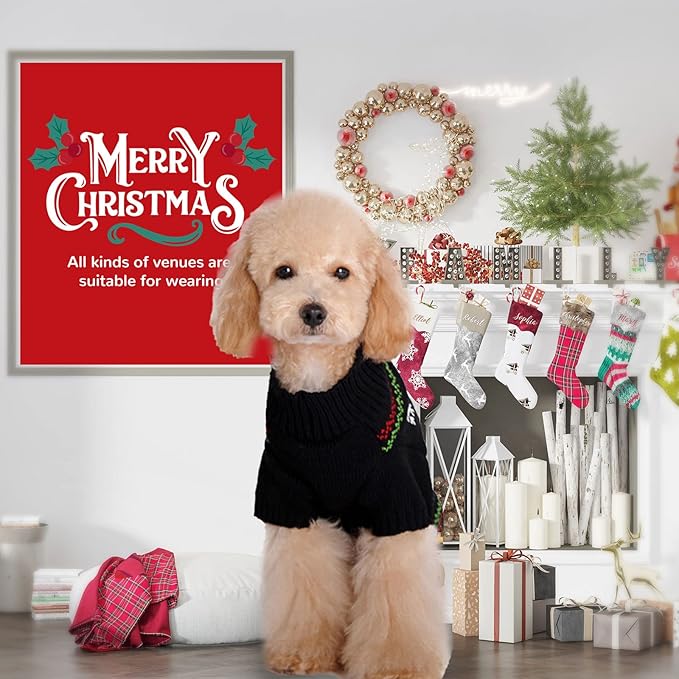 PETCARE Dog Christmas Sweater Black Ugly Funny Cute Cartoon Reindeer Cat Sweaters Jumper Holiday Dog Clothes Puppy Sweaters for Small Medium Large Dogs Fall Winter Outfits Xmas Dogs Costume,Medium