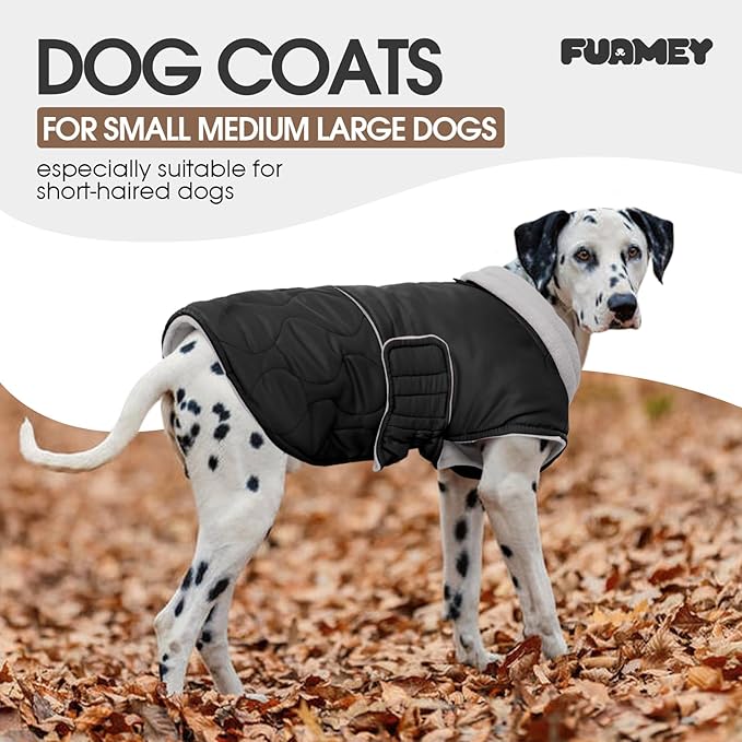 FUAMEY Small Warm Winter Jackets for Dogs Waterproof, Fleece Dog Coat Cold Weather, Sherpa Puppy Vest Sleeveless, Adjustable Thermal Snowsuit Pet (Black, S)