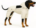 LOVELONGLONG Waterproof Dog Raincoat with Removable Hood – Outdoor Full Body Dog Jacket, Windproof Snowproof Shell Suit – All Season Pet Rain Gear Ivory XXS