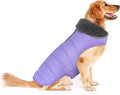 Dog Winter Coat, Waterproof Dog Jacket with Leash Hole, Reflective Adjustable Pet Snow Vest, Warm Fleece Sweater for Small Medium Large Dogs - Light Purple, L