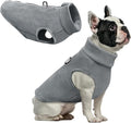 Idepet Dog Fleece Vest Sweater Zip Up Warm Pullover Dogs Jacket with D-Ring Leash Winter Cold Weater Coat Pet Sweatershirt Clothes Hoodie for Small Medium Dogs Boy Girl (Gray, M)