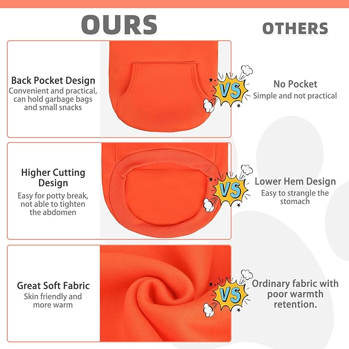 KOOLTAIL Fall Dog Hoodie - Soft & Warm Dog Thanksgiving Sweater with Leash Hole and Pocket, Pet Winter Coat, Cold Weather Clothes Sweatshirt for Small Medium Large Dogs Puppy Cat Boys Girls, Orange SM