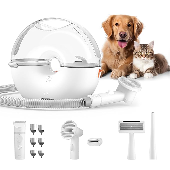 Neakasa S1 PRO 5 in 1 Dog Grooming Kits, 3L Capacity Pet Grooming Vacuum with Dog Clippers, Pet Grooming Tools for Shedding, Home Cleaning