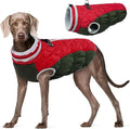 FUAMEY Dog Coat for Large Dogs,Waterproof Dog Winter Jacket with Harness Built in Puppy Cold Weather Coats Reflective Pet Vest with Zipper Warm Fleece Dogs Snowsuit Windproof Christmas XL