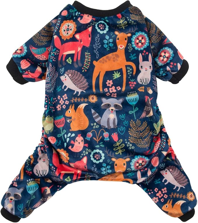 CuteBone Small Dogs Outfit Soft Puppy Onesies Pjs Dog Pajamas Pet Coat Cat Apparel Comfy Doggie Jumpsuit Bodysuit for All Seasons P75S