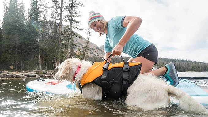 Stunt Puppy Float Doggy Life Jacket, Ergonomic Dog Life Vest for Swimming, Patented Design for Secure Fit, X-Small, Mango