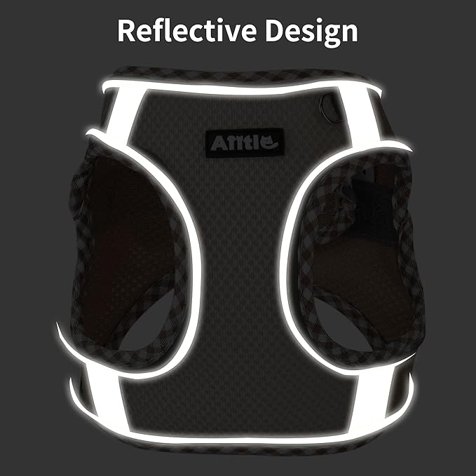 AIITLE Small Dog Harness - Breathable Double-Layer Jacquard No-Choke Vest, Durable Anti-Tear Fabric with Reflective Trim - Perfect for Running, Parties, Daily Walks (Pink, XS)