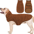 Malier Dog Winter Coat, Reversible Fleece Dog Cold Weather Coats, Windproof Warm Snow Puppy Jacket Vest Pet Clothes for Small Medium Large Dogs (Brown, X-Large)