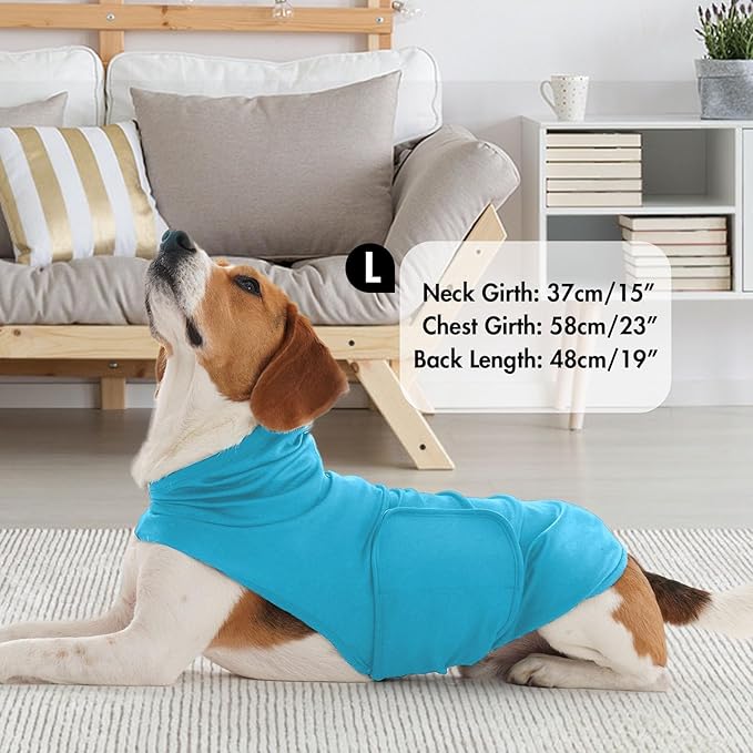 X-Large Dog Fireworks Calming Vest with Adjustable Chest | Hood Neck Wraps Cover,Soft Lightweight Anxiety Shirt for Lightningstorms,Separation,Home Alone(Blue)