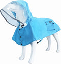 Dog Waterproof Raincoat with Poncho Hoodie, High Reflective Adjustable Yellow Pet Rain Jacket with Leash Hole for Small Medium and Large Dogs (Blue, X-Large)