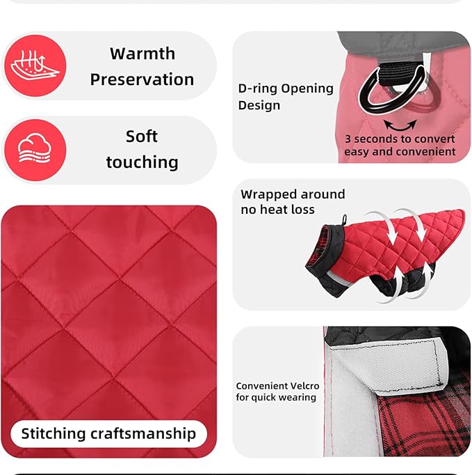 Reversible Waterproof Dog Coat - Adjustable Winter Jacket for Small to Large Breeds, Warm Cold Weather Apparel for Medium Dogs (Khaki & Yellow, Medium (Pack of 1))