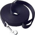Dog/Puppy Obedience Recall Training Agility Lead - 20ft Long Training Leash，3/4in Wide - Great for Play, Camping, or Backyard (20 Feet, Black)
