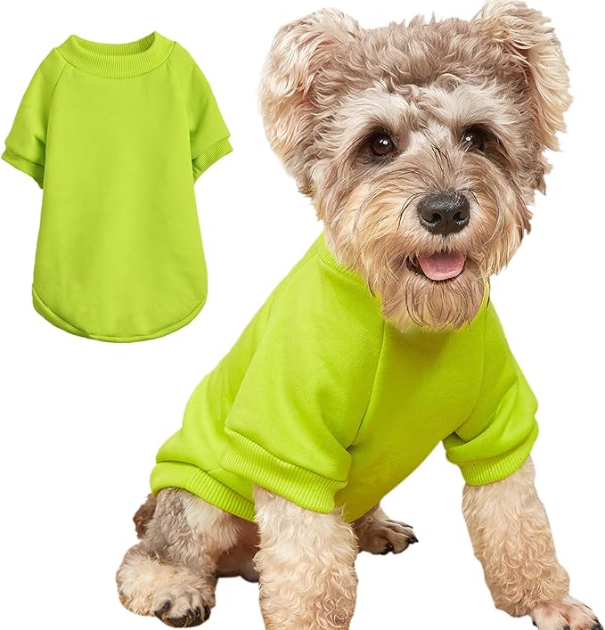 Puppy Sweater for Small Dogs Clothes Warm Winter Cat Clothe Pet Sweatshirt Knitwear Doggie Kitten Clothing, Light Green, Large